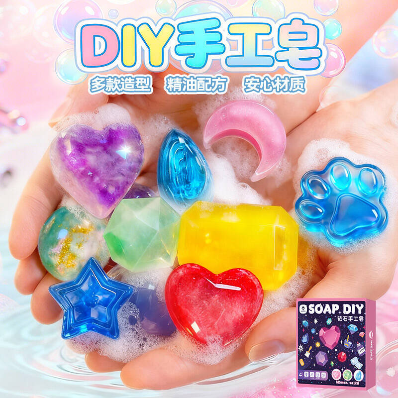 Soap Making Hobbycraft - مجموعة صنع الصابون للأطفال، أشكال كريستالية،