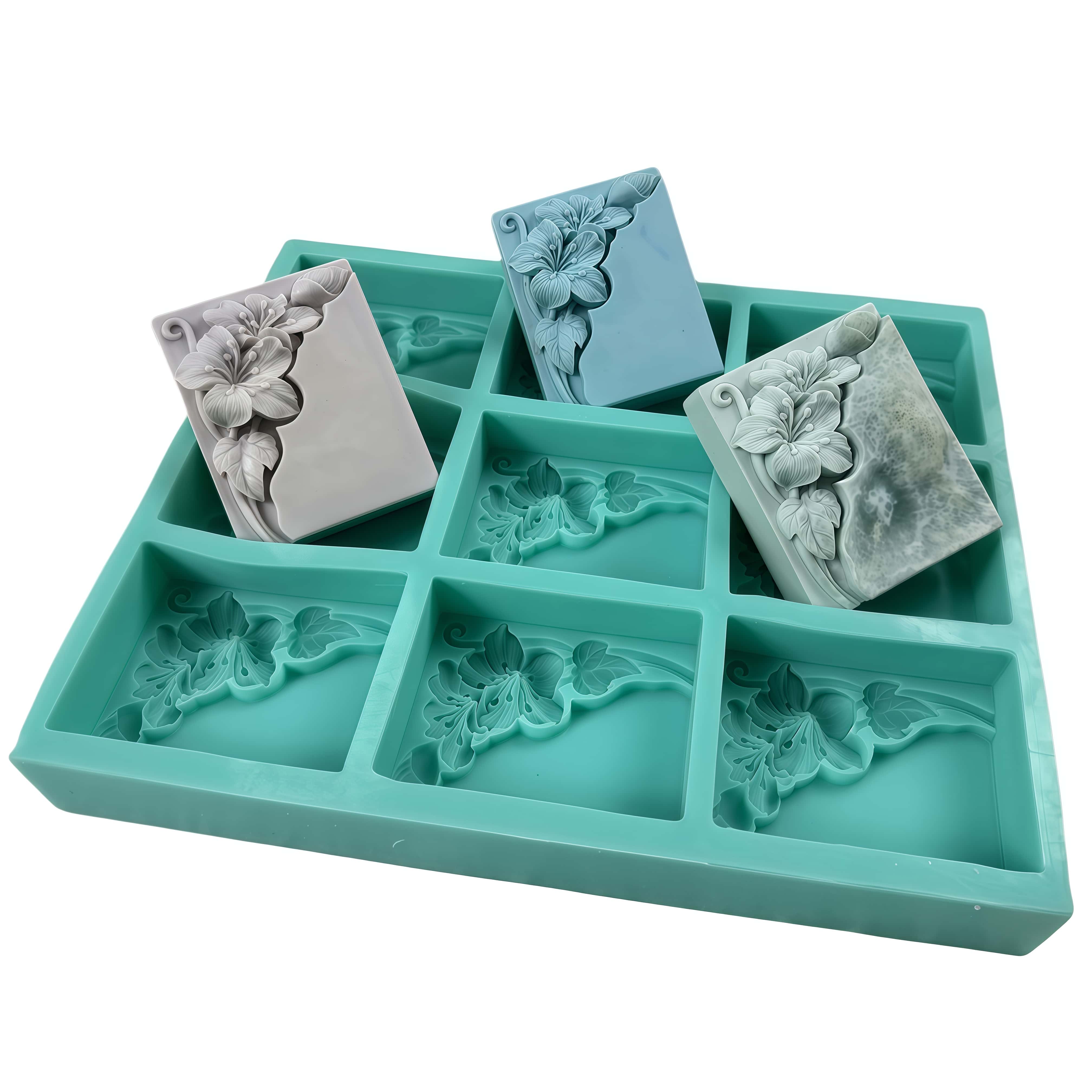 Soap Making Books - 9 تجاويف قالب صابون زهرة التنغ