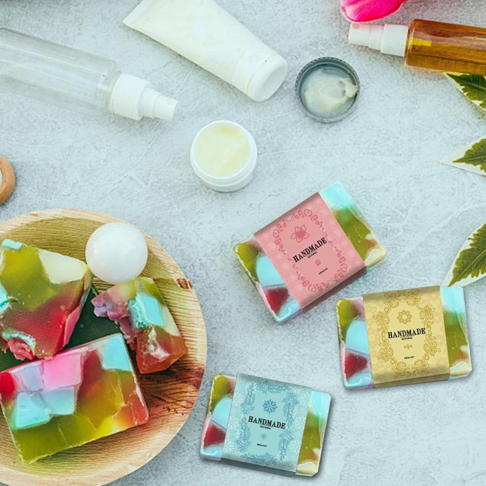90 قطعة من شريط تغليف الصابون  - مراجعة Kraft Soap Label وسعره